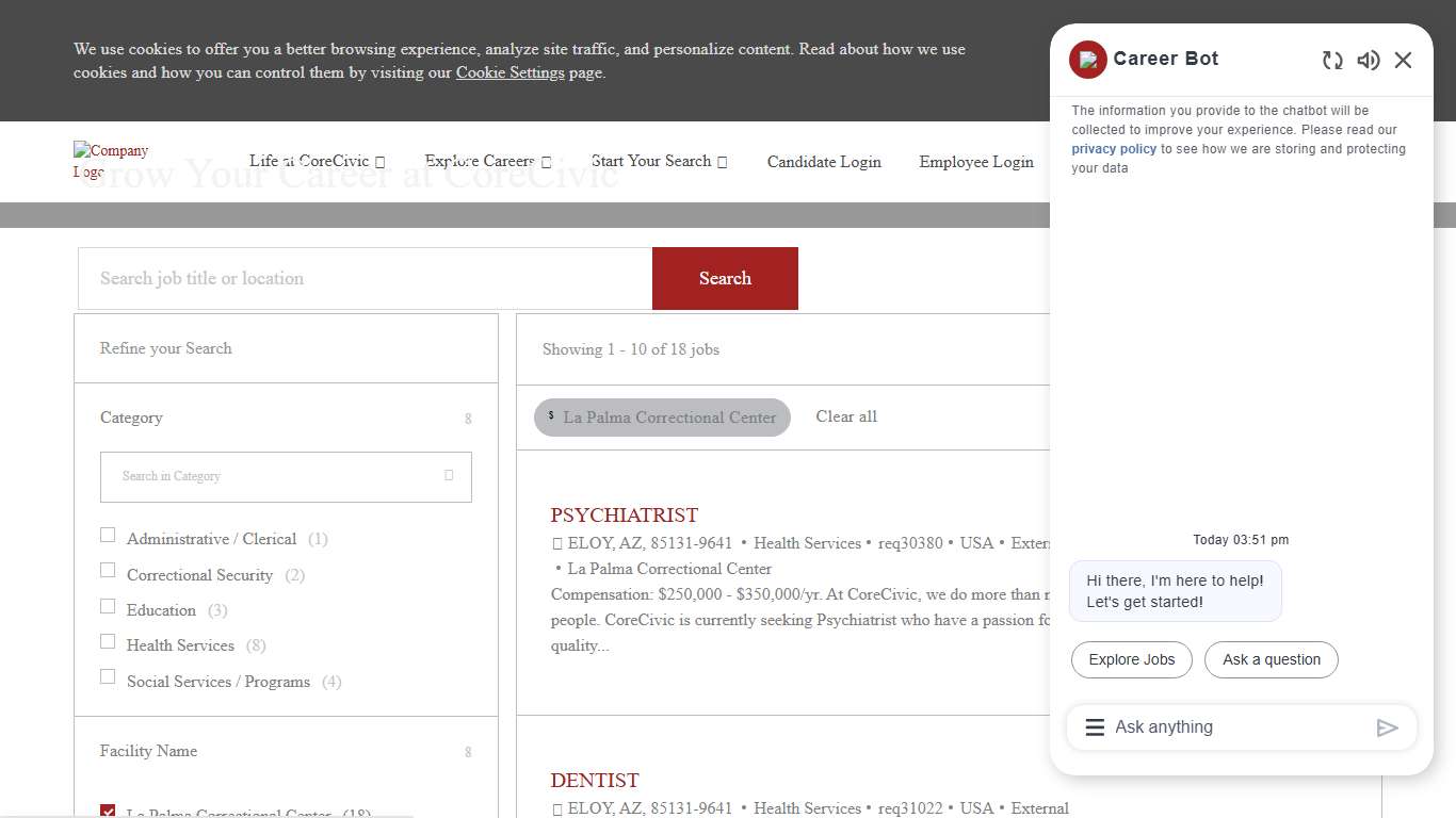 La Palma Correctional Center Jobs